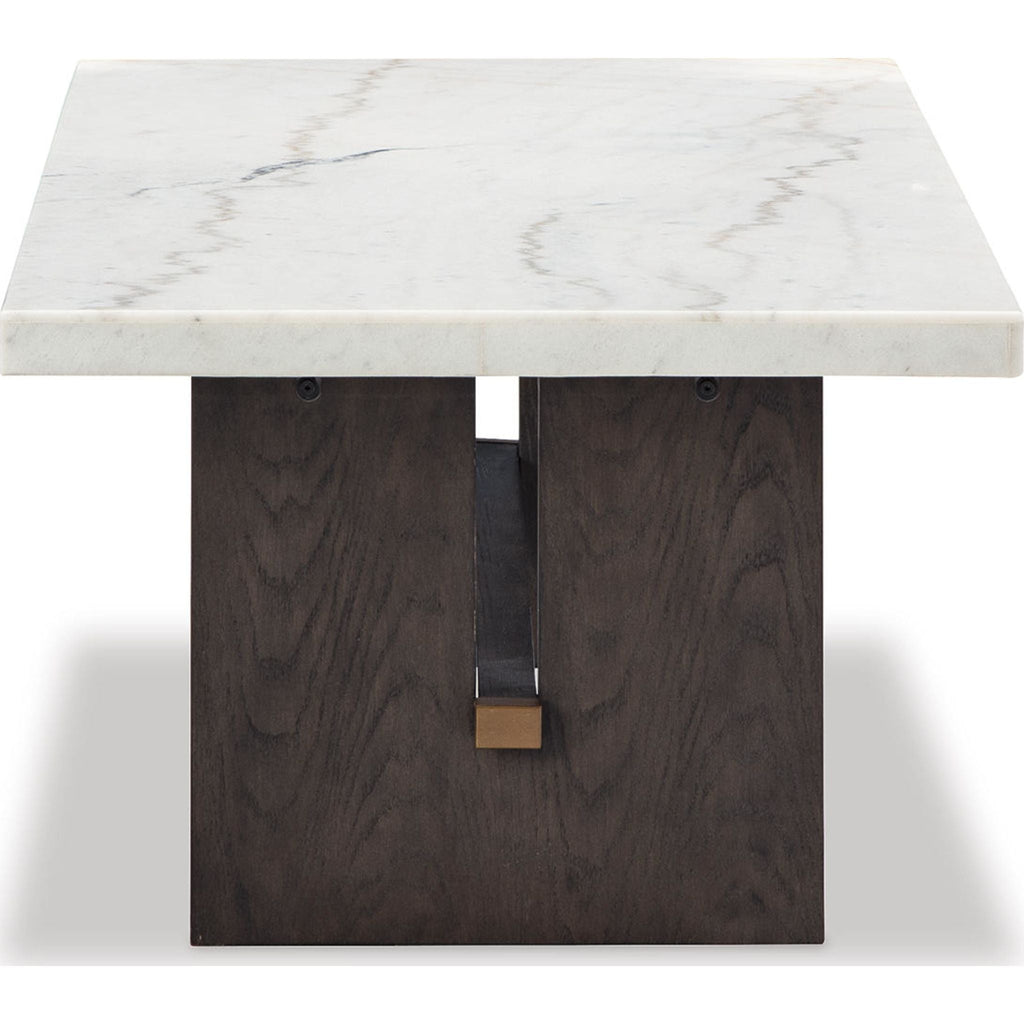 Table basse Burkhaus - Blanc/marron foncé