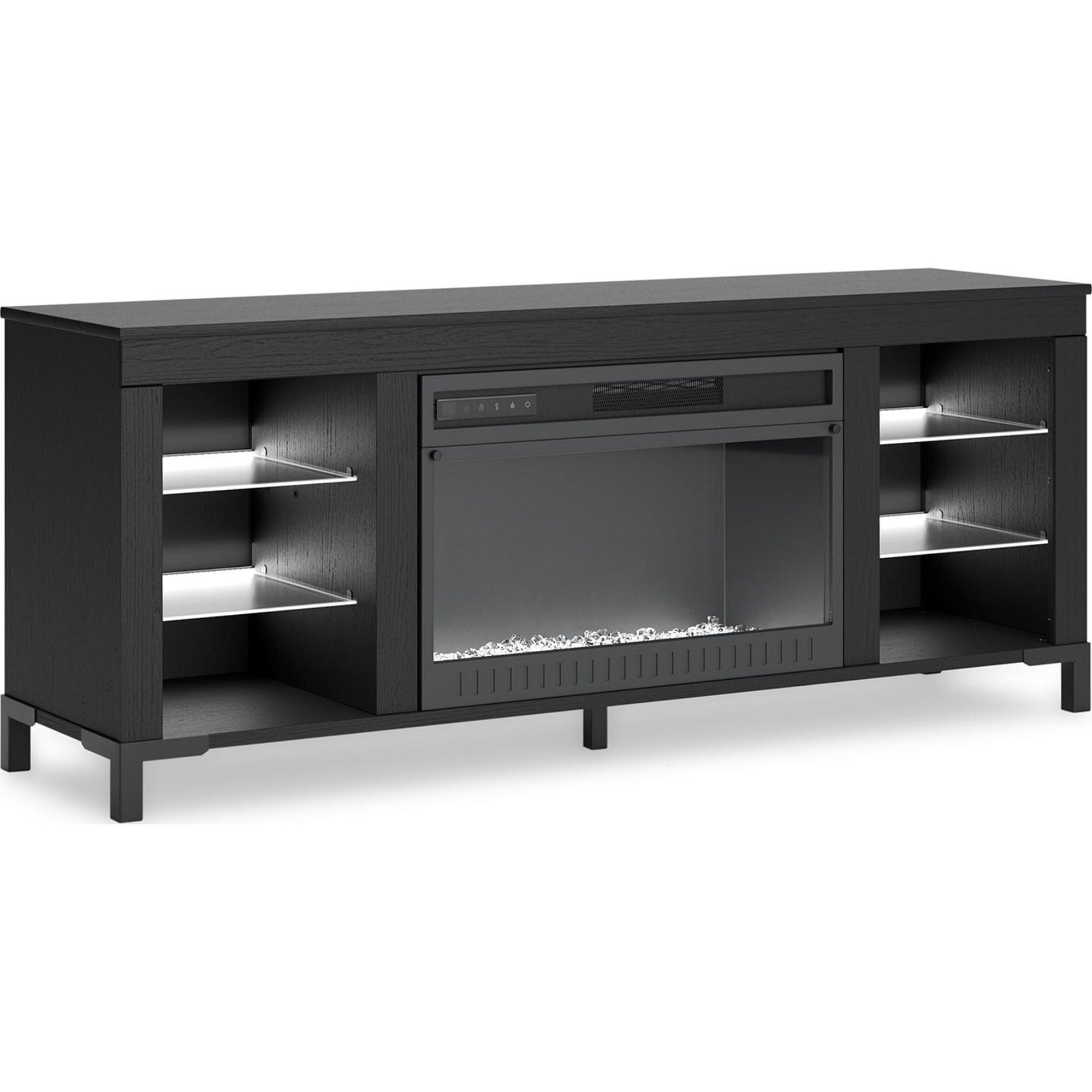 Meuble TV Cayberry avec cheminée - Noir