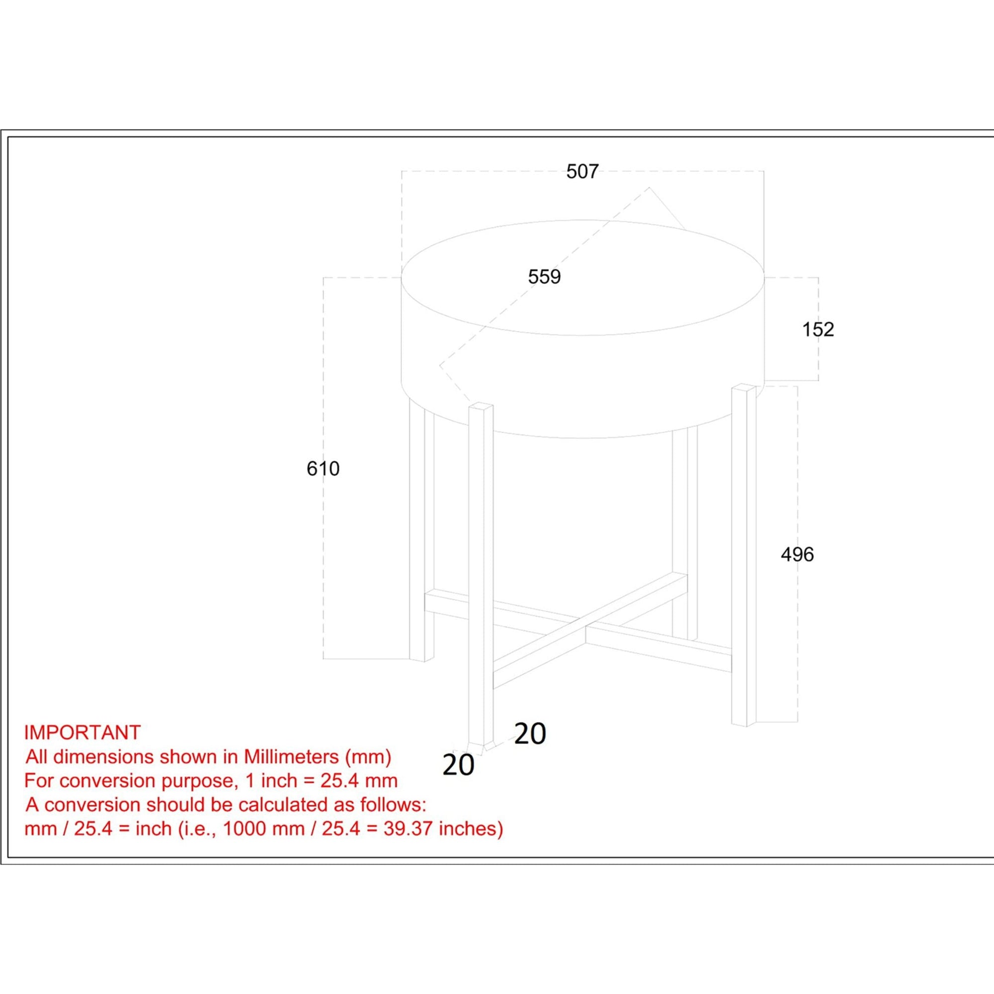 Table d'appoint Blox - Naturel