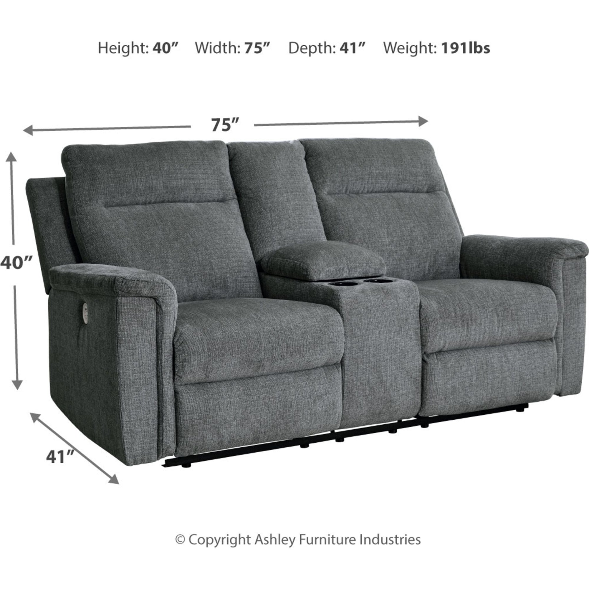 Causeuse inclinable électrique Barnsana avec console